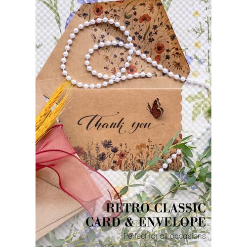 AZAZA Floral Thank You Cards with Envelopes - 24 Pack