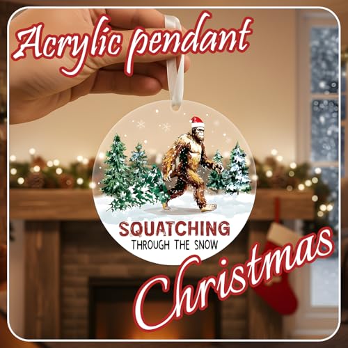 Funny Bigfoot Christmas Tree Ornament - Acrylic Holiday Decor