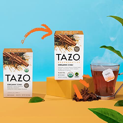 TAZO Regenerative Organic Chai Black Tea Bags, 16 Count (Pack of 2)