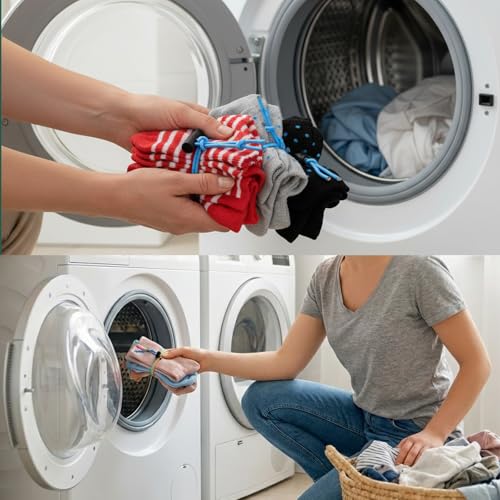 30-Pack Sock Clips for Laundry - Colorful Sock Organizers