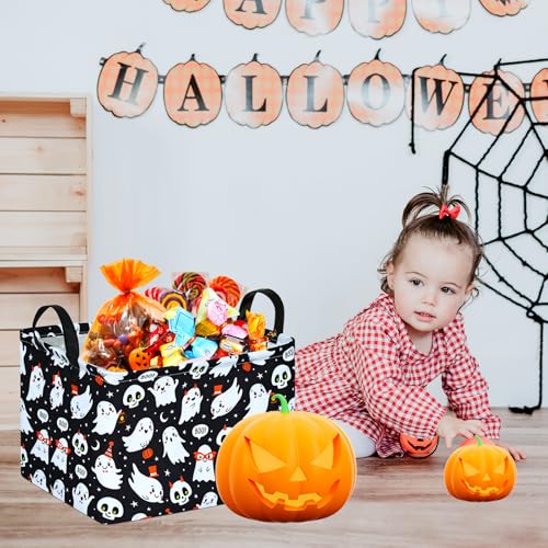 Black Ghost Collapsible Storage Basket - Versatile Laundry Hamper