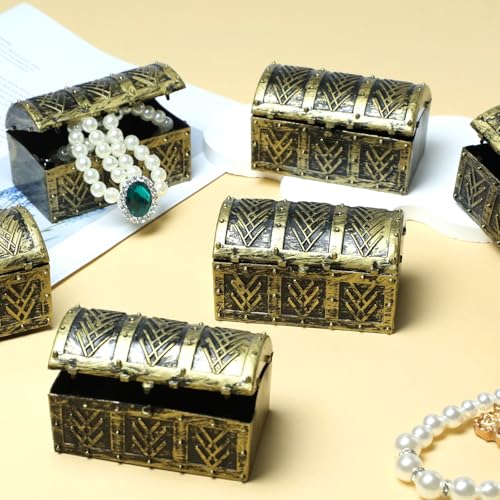 10 Pcs Mini Pirate Treasure Chests - Vintage Style Plastic Party Favors