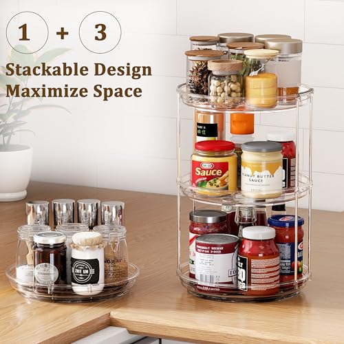 9.25" Double-Tier Lazy Susan Turntable Organizer for Kitchen & Bathroom
