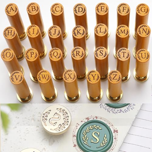 YOLAKIS Botanical Wax Seal Stamp with Initial G - Vintage Floral Design