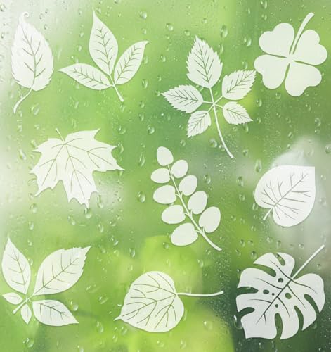 Bird Strike Prevention Window Clings - 26 Leaf Decals for Safety