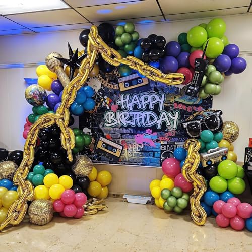 Gold Foil Chain Balloons - 24PCS 16 Inch for 80s 90s Parties