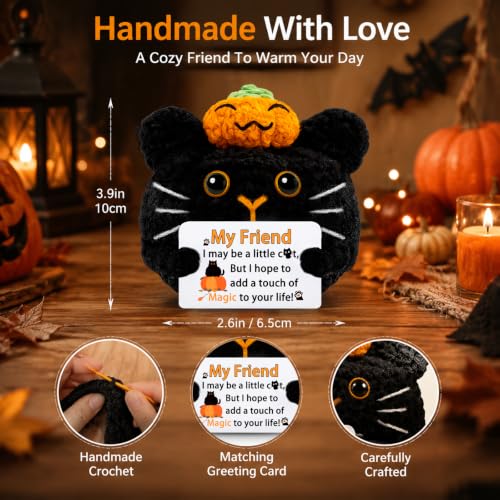 Hixkvpen Halloween Black Cat Gift Basket Stuffer - Cat-friend Variant, Cute & Spooky Decor