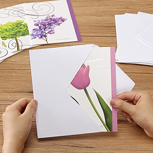 12 Sympathy Cards Set with Envelopes - Heartfelt Bereavement Notes