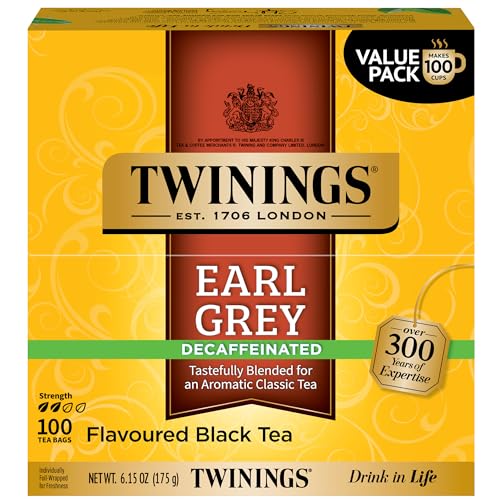 Twinings Decaf Earl Grey Black Tea Bags - 100 Count Pack