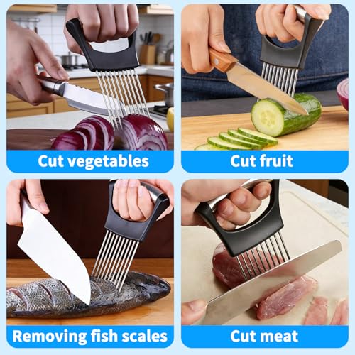 Stainless Steel Onion Slicer Holder with Protective Case