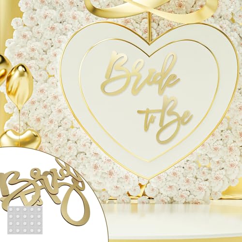 Biaungdo Bride to Be Sign - Gold Wooden Bridal Shower Decor