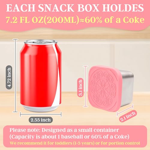 Qukaka Stainless Steel Snack Containers - Leak Proof & Portable, 3-Pack