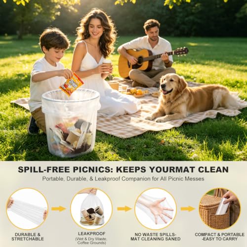 Rishpahu 2 Gallon Small Trash Bags, 110 Ct Transparent Bathroom Garbage Liners