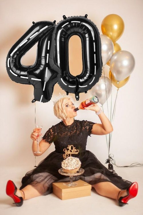 40-Inch Black Number Balloons by [Brand Name] - Perfect for Birthday, Graduation & Baby Shower Celebrations
