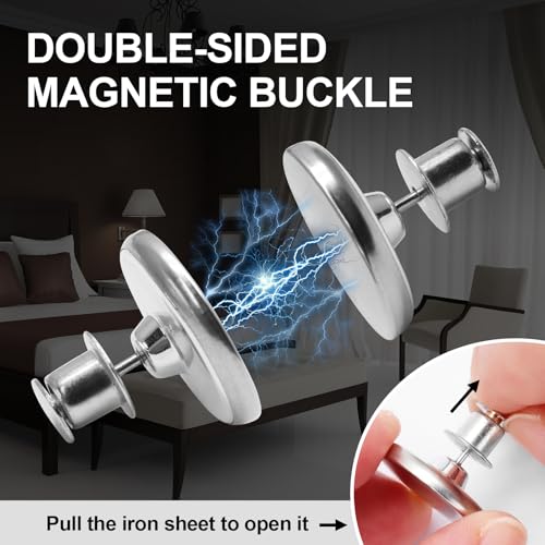 10 Pairs Magnetic Curtain Closure Clips - Strong Hidden Zinc Alloy Magnets