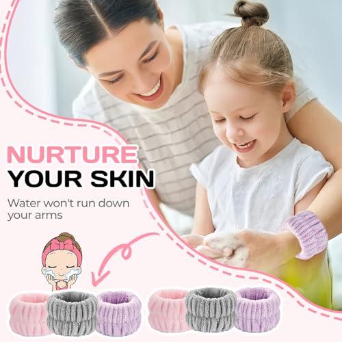 OLLBIT Microfiber Face Washing Wrist Towels 6PCS Absorbent Spa Bands