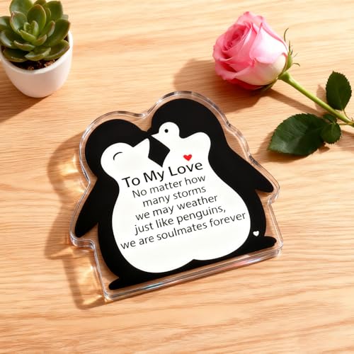 Acrylic Penguin Couples Gift for Valentine's Day & Anniversaries