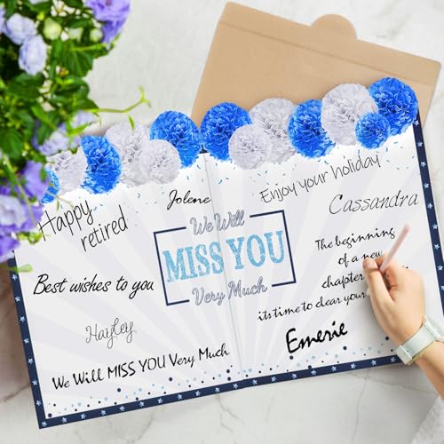 Officially Retired Greeting Card - Blue 25x16 Inch with Envelope