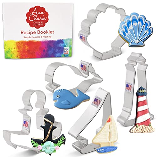 Nautical Cookie Cutter Set - 5 Piece Ocean Themed Baking Tools