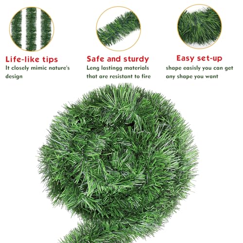 50 Ft Artificial Christmas Garland Decorations No Lights Outdoor
