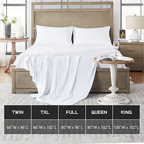 FreshCulture Twin Flat Sheet - Ultra Soft Microfiber, White