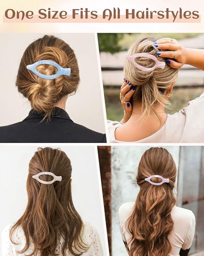 Mesovor 4 Pack French Flat Hair Claw Clips 4.72" Duckbill