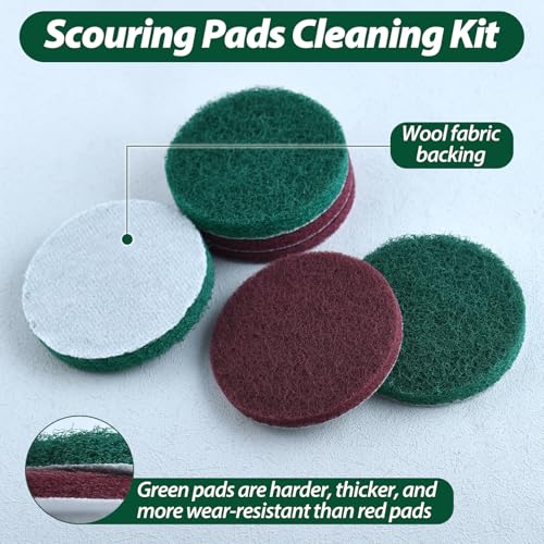 LEONTOOL 4-Inch Drill Powered Scouring Pad Cleaning Kit for Tile and Tub