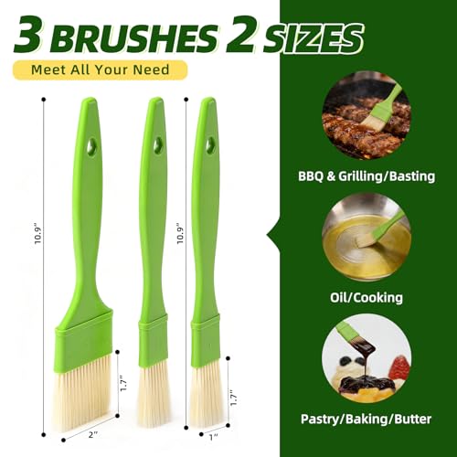 Miryelis 3-Piece Pastry Brush Set, Heat-Resistant Cooking & BBQ Basting Brushes