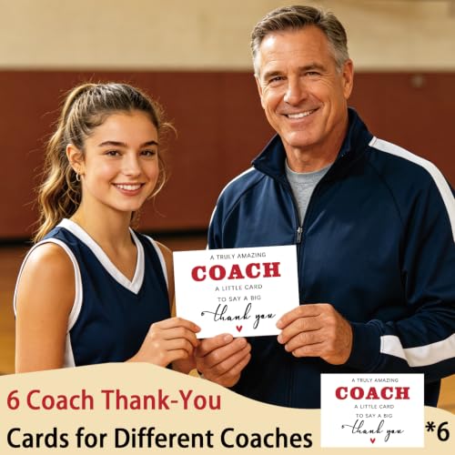 Londue LD-354 6 Pack Thank You Coach Cards - Sports Appreciation Gifts