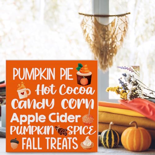 Rustic Fall Decor Wooden Sign - 5x5 Inches for Home & Thanksgiving