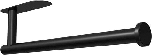 DEKAVA Paper Towel Holder - Under Cabinet Wall Mount, Self-Adhesive SUS304 Stainless Steel, 13 Inch (Black)
