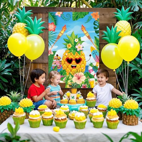 Hooqict Luau Party Game - Pin the Sunglasses on the Pineapple