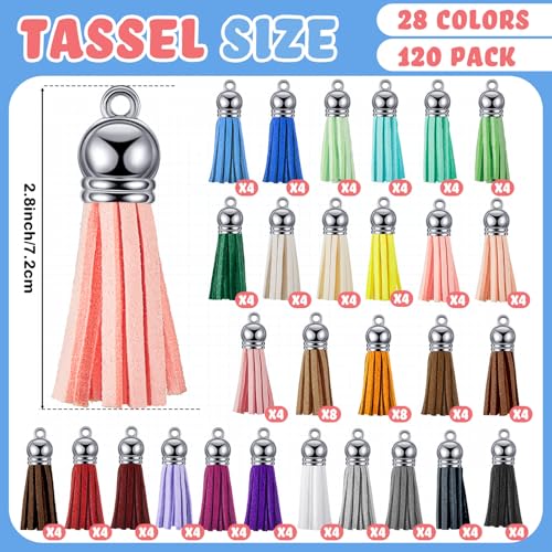 120 Sets 2x3 Inch Acrylic Photo Frame Keyrings with Tassel Charms - Classic Variation