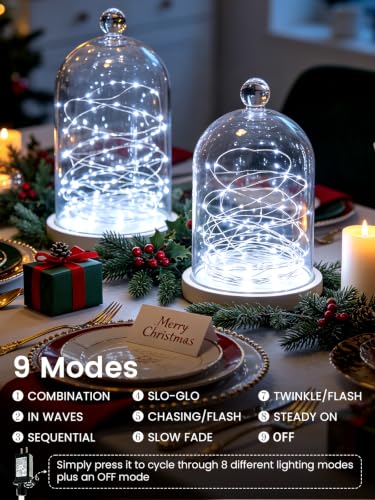 Fairy Lights 165FT 500 LEDs Plug-in String Lights Cool White - 2 Pack