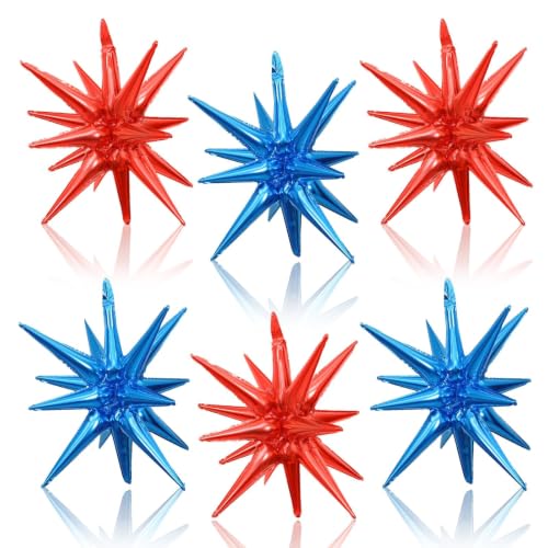 6 Pcs 22 Inch Star Foil Balloons for Birthday & Graduation Decor