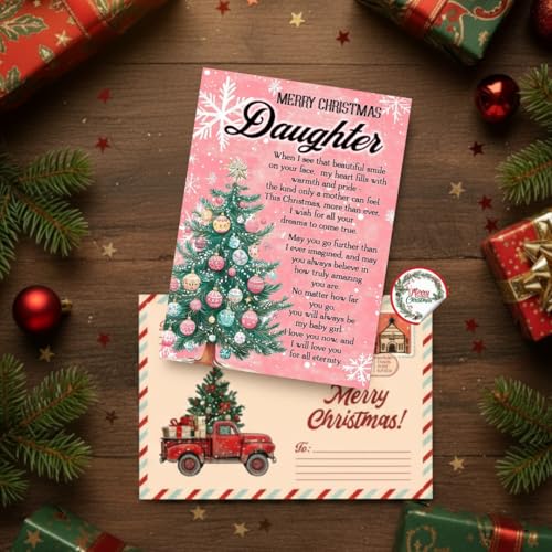Heartfelt Christmas Card for Daughter with Premium Envelope