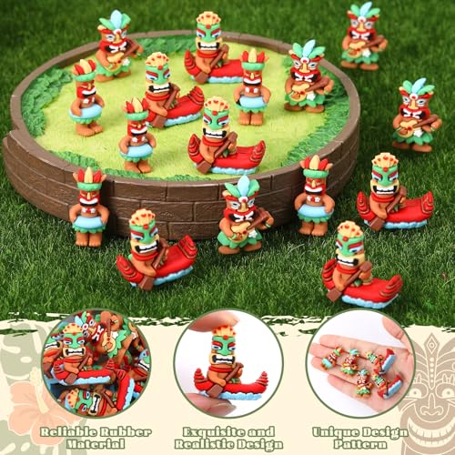 30Pcs Mini Tiki Figurines Set - Hawaiian Tiki Statues for Parties