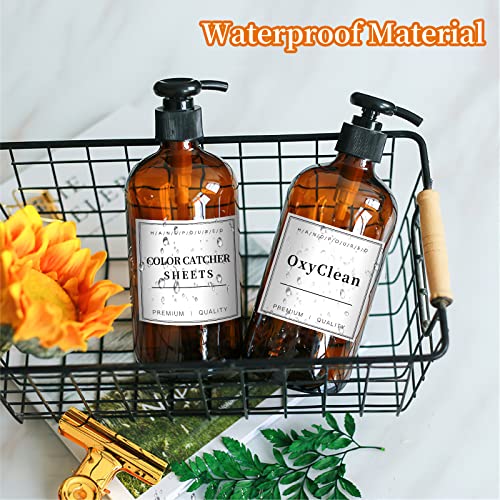 16 PCS Waterproof Labels for Bottles - Removable Soap & Lotion Stickers