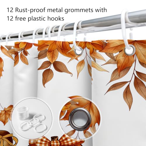 MEHOFOND Football Shower Curtain 72x72 Waterproof Fabric Autumn Bath Decor