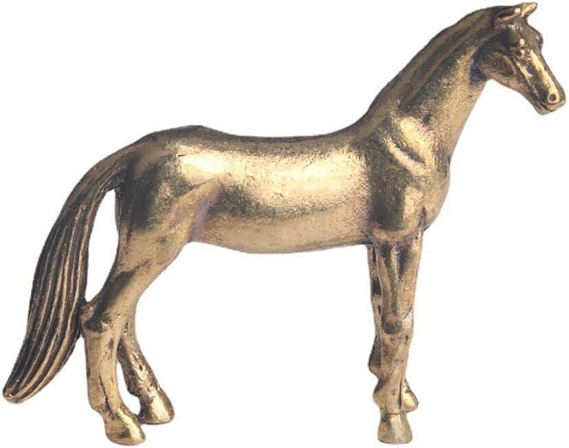 TEAMWILL Brass Horse Figurines - Elegant Animal Statues for Home or Office Décor | Small Size