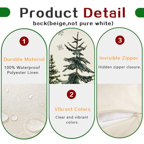 Christmas Outdoor Pillow Cover 12x20 Inch - Winter Snowflake Design