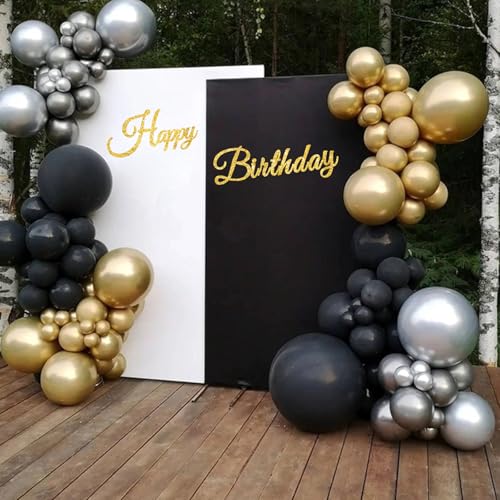 Glitter Gold Happy Birthday Sign for Backdrop - Elegant Party Decor