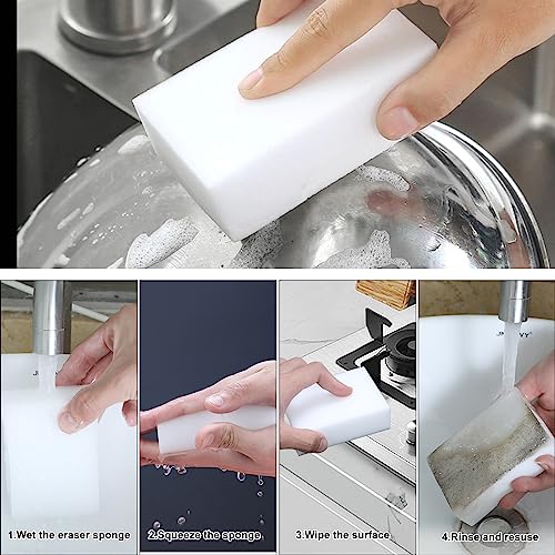 2X Density Magic Sponge Eraser - Multi-Functional Heavy-Duty Melamine Cleaning Sponge (10 Pack) - Extra Thick & Long Lasting for Kitchen, Bathroom, Floor & Wall Cleaning
