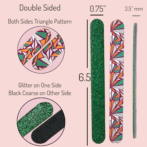ALAZCO 20-Piece Professional Nail Files & Emery Boards Coarse Medium Grit