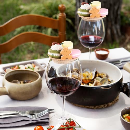 WSICSE 12 Pcs Bamboo Wine Glass Charcuterie Toppers - 4 Inch