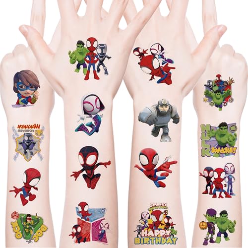 Spider-Man Temporary Tattoos 20pcs Waterproof Party Favors