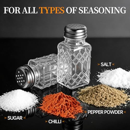 Supercenter 2-Piece Glass Salt and Pepper Shaker Set with Stainless Lids