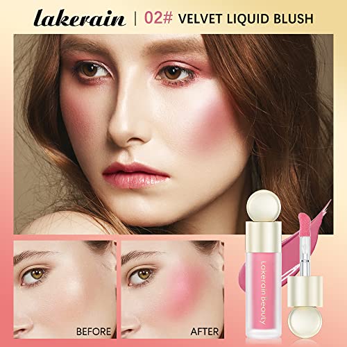 RILIMIOO Liquid Blush Wand - Soft Velvet Cream Face Cheek Tint (2#)