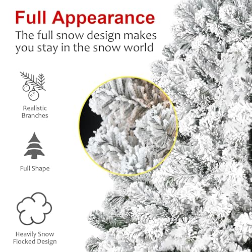 Flocked Unlit 5ft Artificial Christmas Tree with Snowy Look and Premium PVC Branches - Indoor Holiday Decor