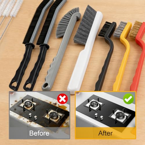12-Piece Crevice Cleaning Brush Set for Bathroom Kitchen & Car Gaps | Durable & Ergonomic